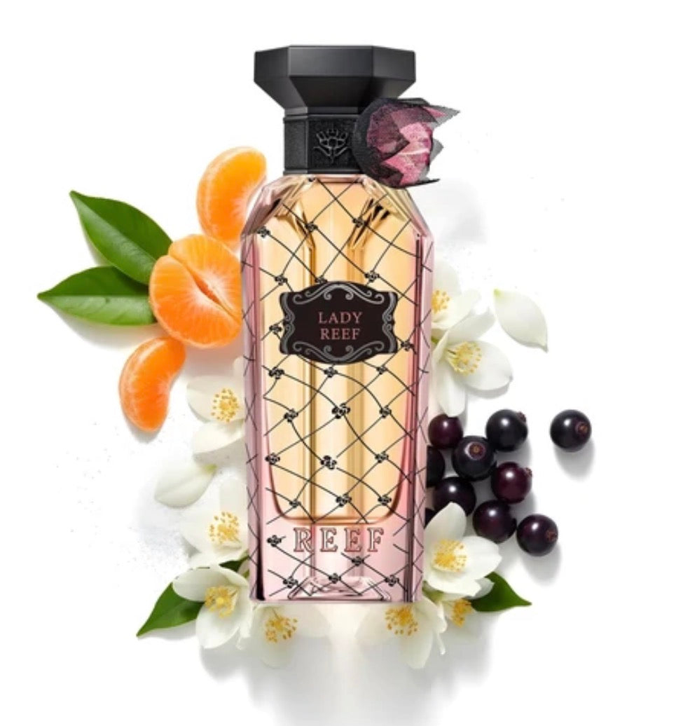 ornate perfume bottle with oud resin and spices in warm lantern light