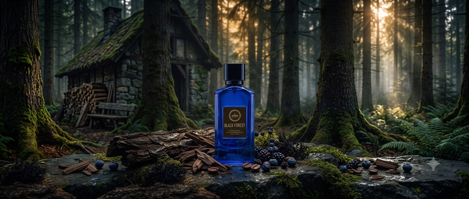 A Modern Woody Citrus Masterpiece: Black Forest Extrait de Parfum by Al Ambra
