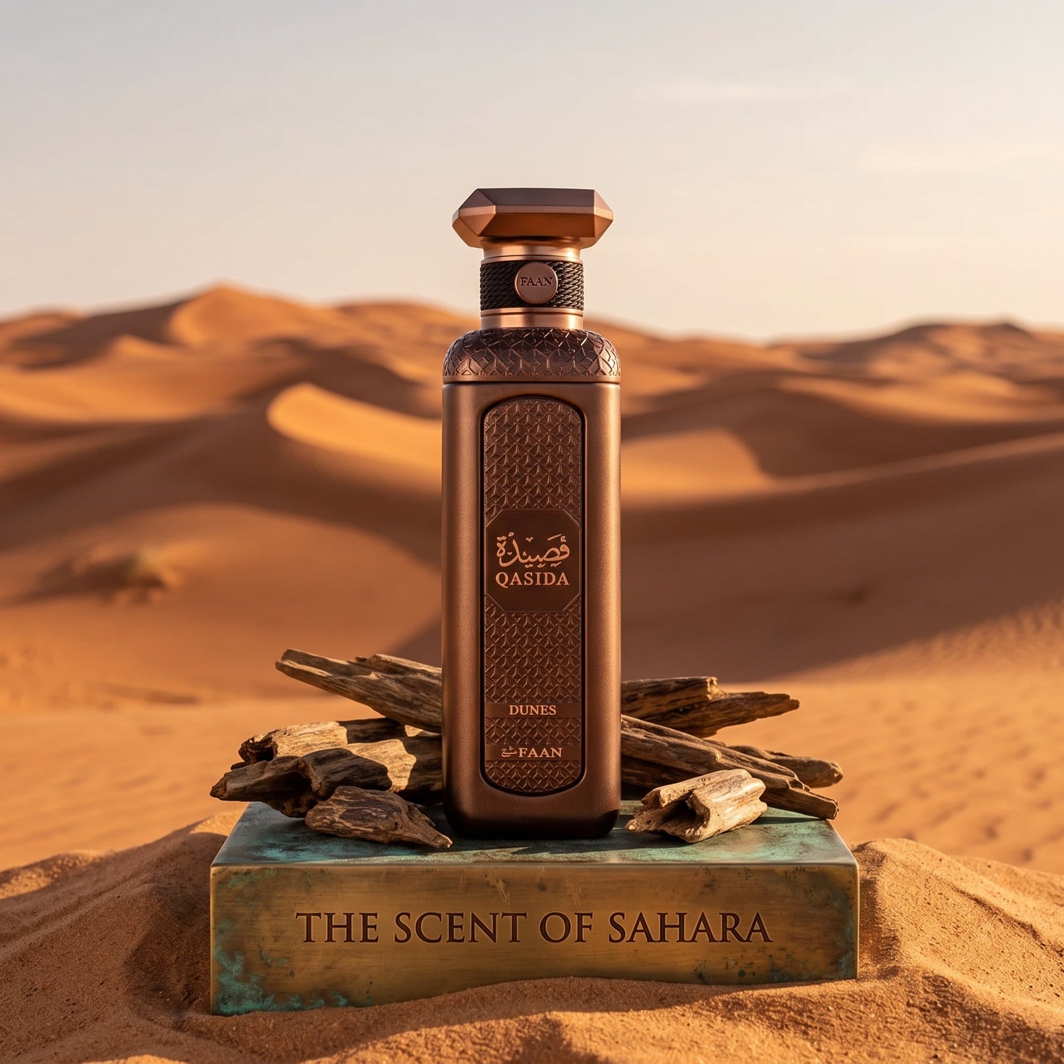 A Masterpiece of Sun-Drenched Amber Elegance: Qasida Dunes by Faan