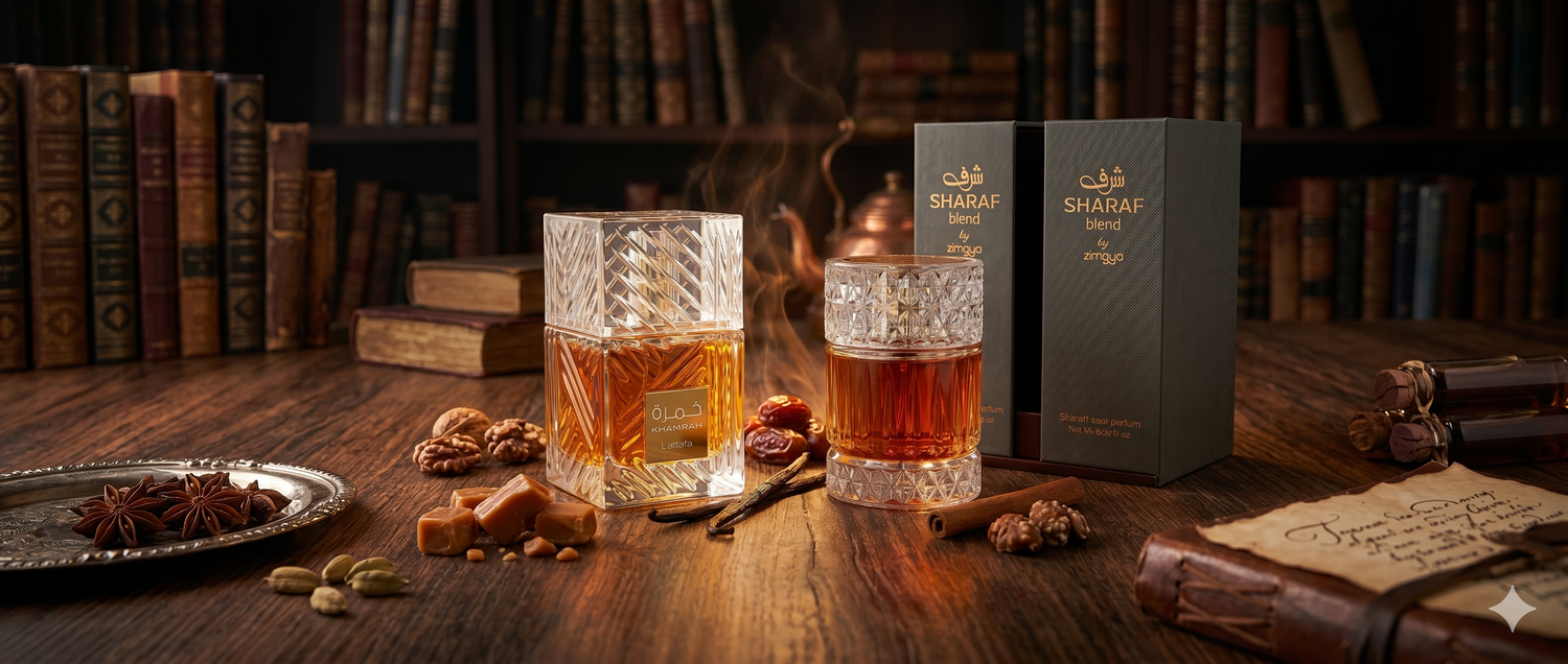 The Heavyweight Gourmand Battle: Lattafa Khamrah vs. Zimaya Sharaf Blend