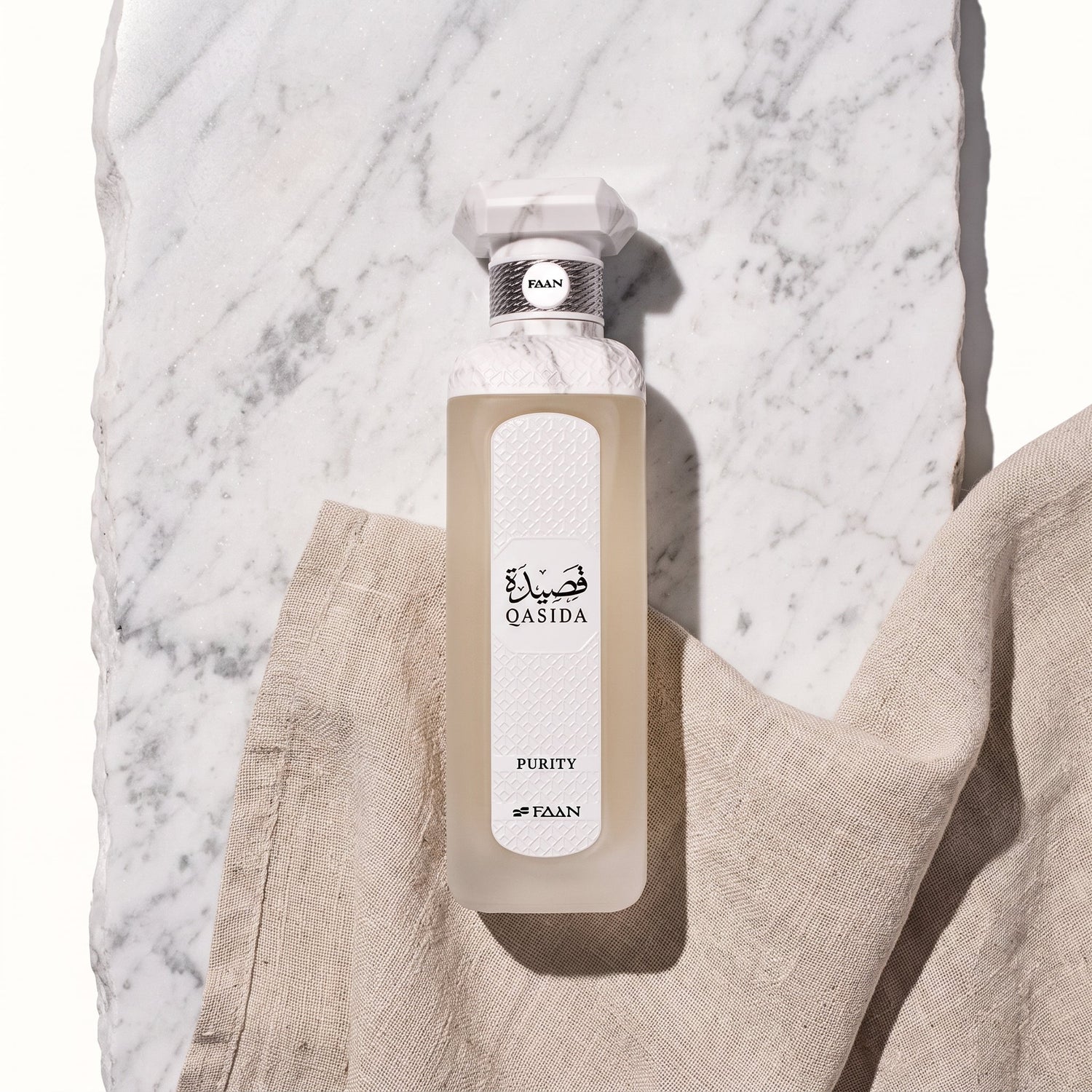 A Masterpiece of Luminous Floral Gourmand Elegance: Qasida Purity by Faan