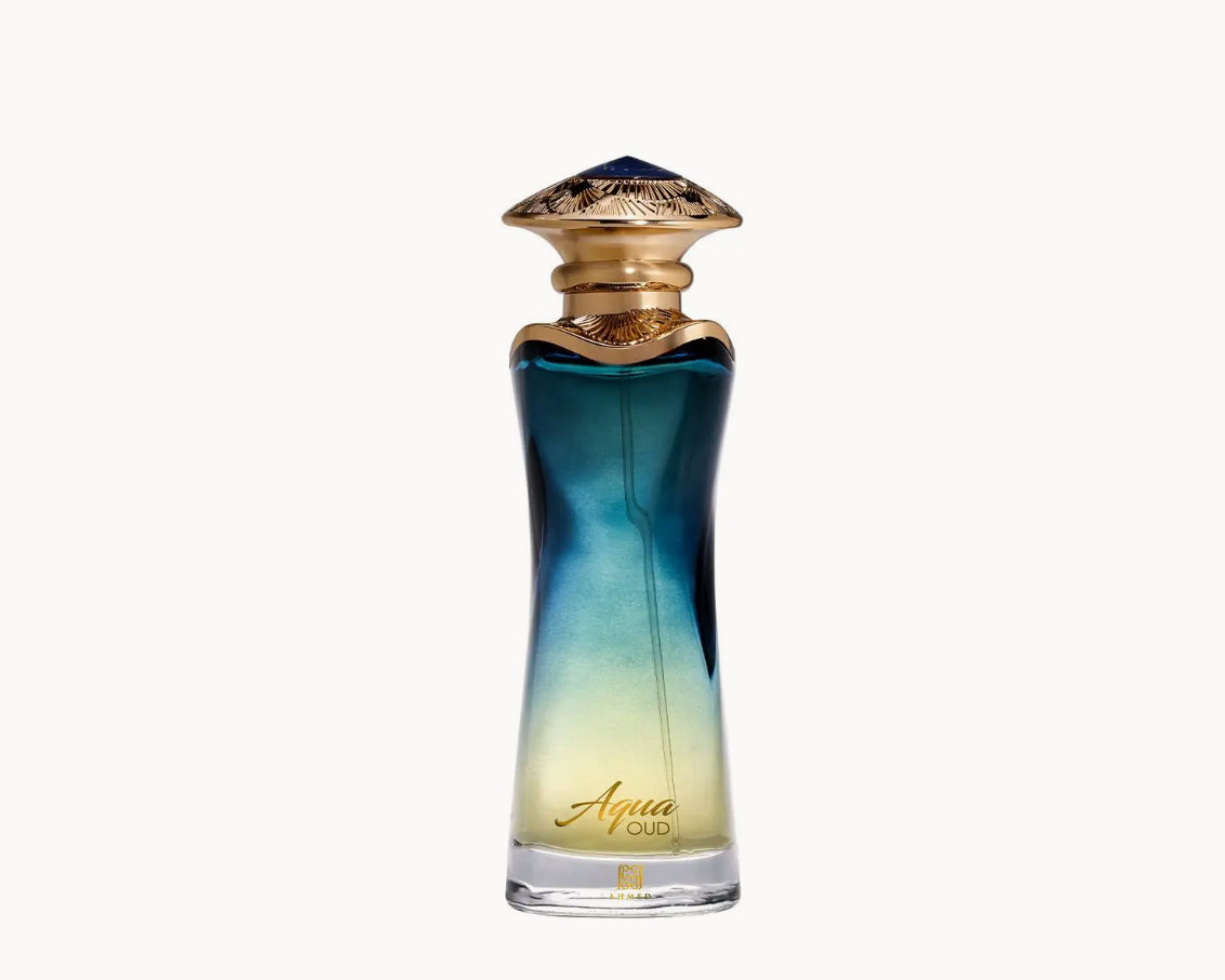 Aqua Oud 80ml EDP by Ahmed Al Maghribi: Fresh unisex Aromatic Aquatic fragrance with Sea Notes, Bergamot, Rosemary & Incense. Long-lasting EDP. Shop at Royal Oud Leicester
