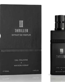 Luxury Arabian extrait de parfum bottle and box, black packaging, CAL COLOGNE MAISON ASRAR