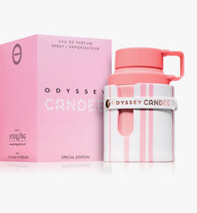 Odyssey Candee special edition eau de parfum spray in a pink and white bottle with matching box.
