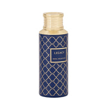 Luxury Arabian oud perfume bottle, Legacy Royal Collection, blue and gold Moroccan pattern