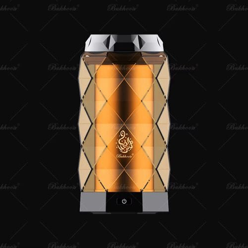 Modern Geometric Design portable Electric Bakhoor Burner inspired Black/Amber