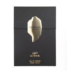 Black and gold box of Arabiyat Prestige Al Noor Eau de Parfum 100ml Arabian oud fragrance