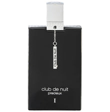 Club de Nuit Precieux I black perfume bottle with silver cap and chain