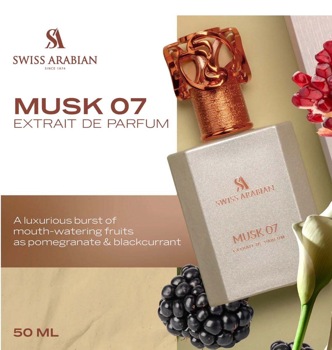 Musk 07 EDP 50ml - Luxurious Fruity Floral Musk by Swiss Arabian