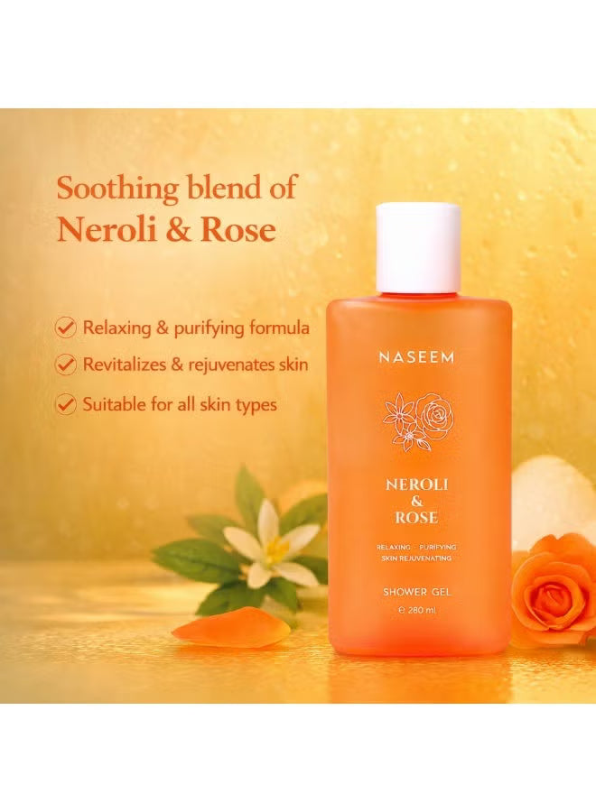Neroli &amp; Rose Shower Gel For Men &amp; Women - 280ML by Naseem