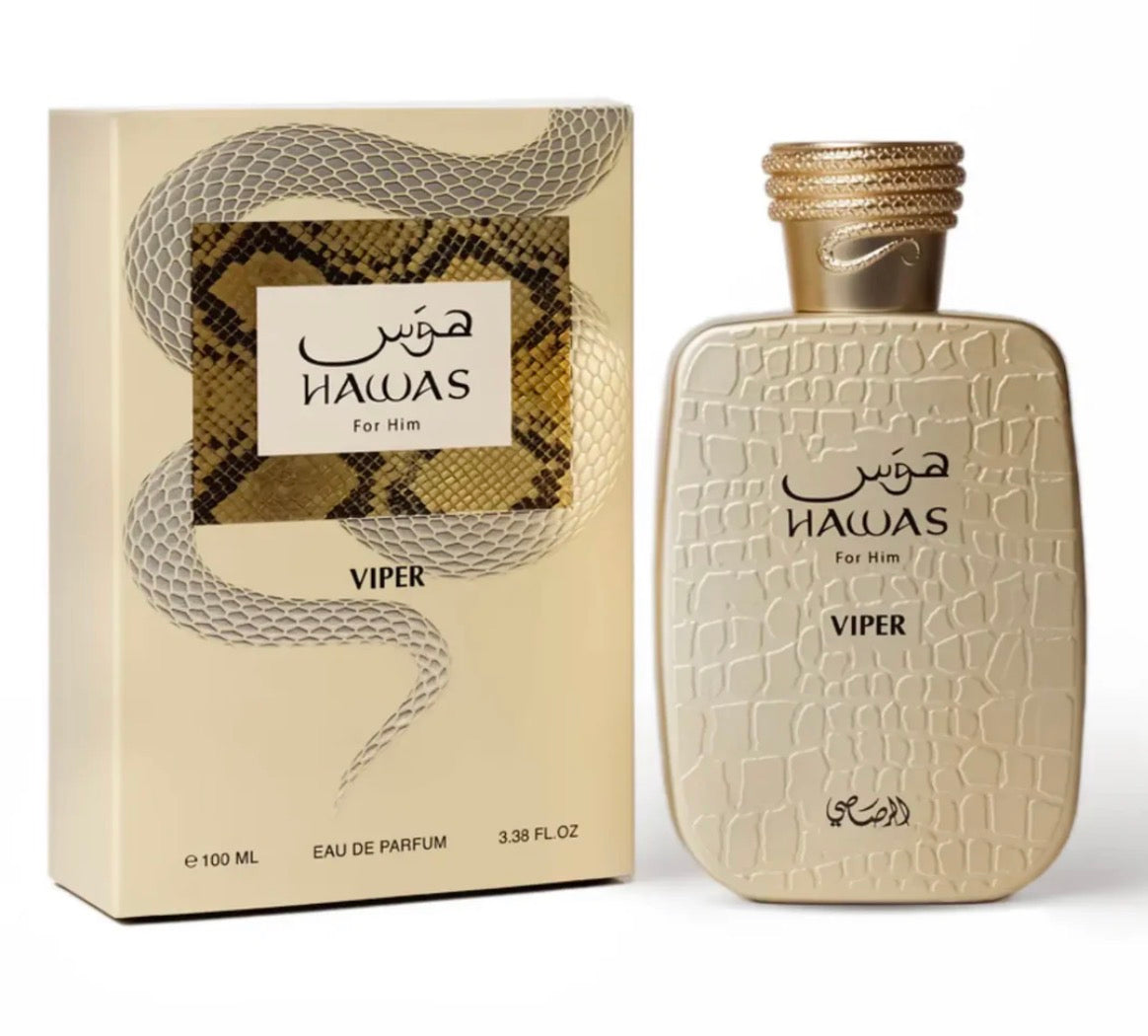 Hawas Viper perfume bottle and packaging on a white background