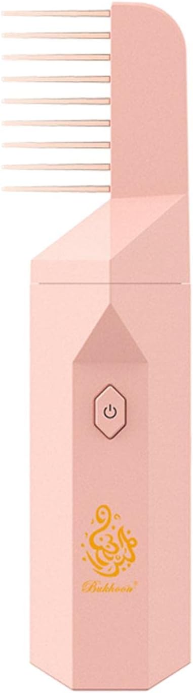 Electric Diffuser Fragrance with Hair Comb Portable Censer Incense Holder Electronic Incense Burner (Pink))