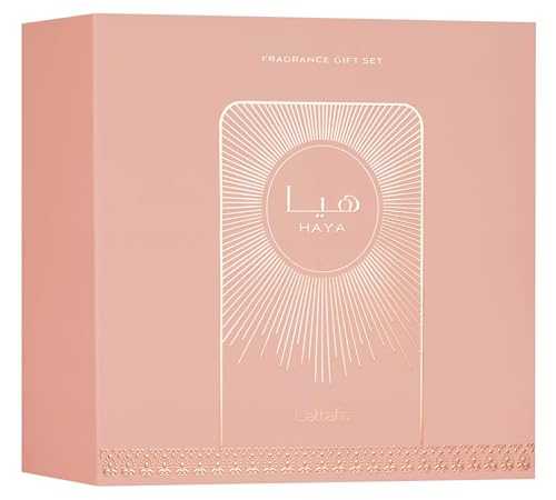 Lattafa Haya Gift Set - 100ml Eau de Parfum, 12ml Travel Spray & 50ml Hair Mist