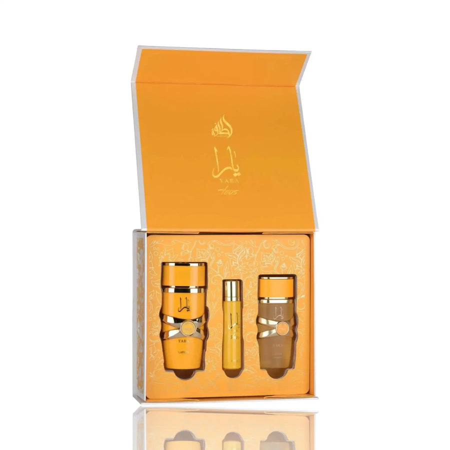 Lattafa Yara Tous Gift Set - 100ml Eau de arfum, 12ml Travel Perfume & 50ml Hair Mist