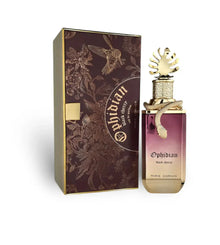 Ophidian Black Cherry perfume bottle with gold snake design and decorative box, Arabian oud scent