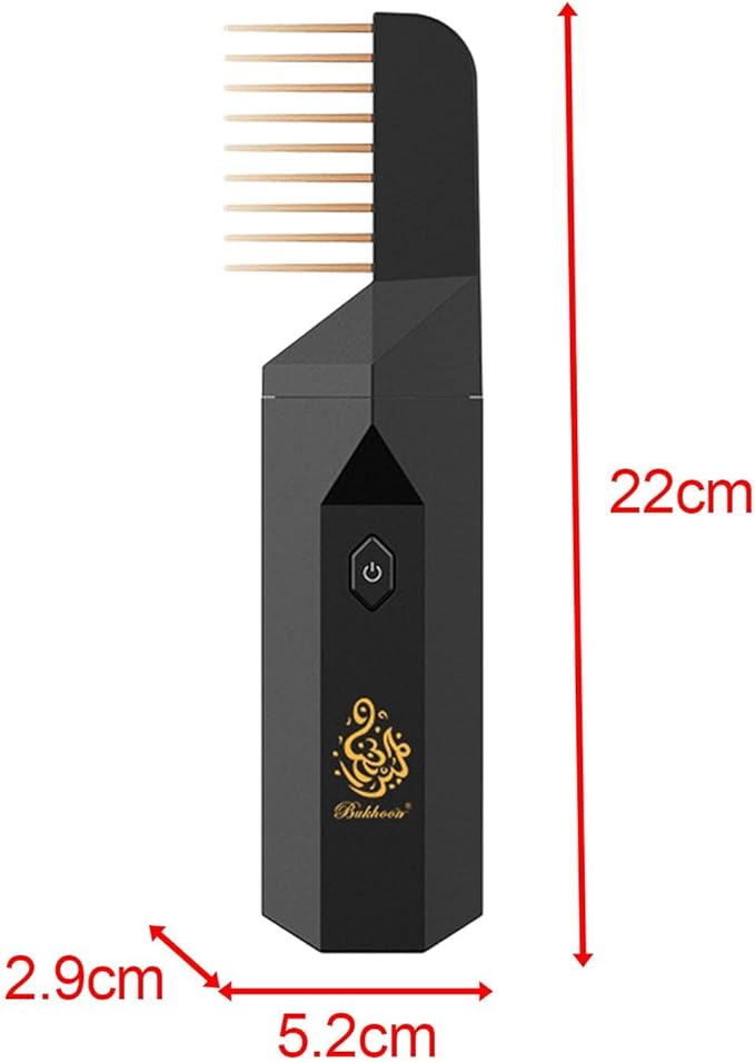 Electric Diffuser Fragrance with Hair Comb Portable Censer Incense Holder Electronic Incense Burner (Black))