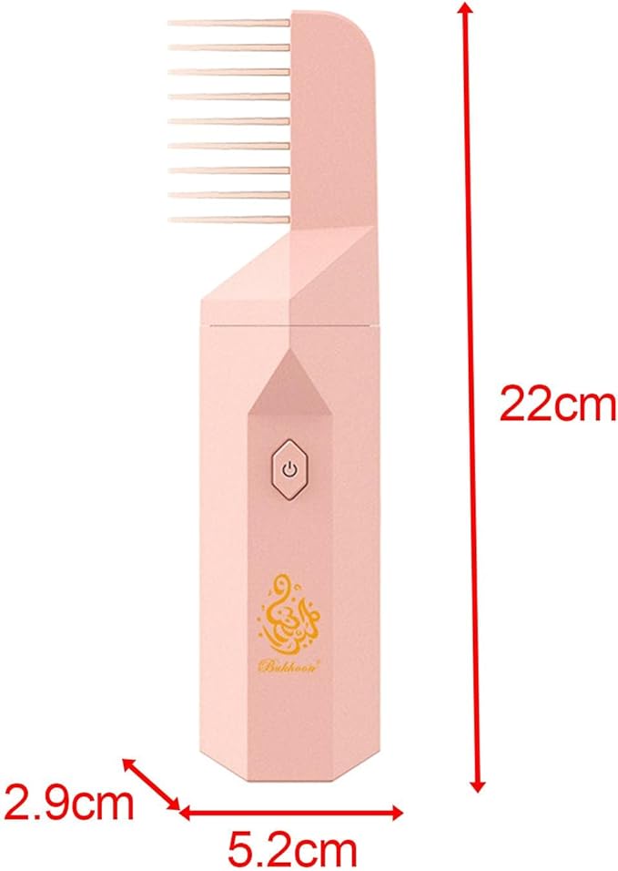 Electric Diffuser Fragrance with Hair Comb Portable Censer Incense Holder Electronic Incense Burner (Pink))