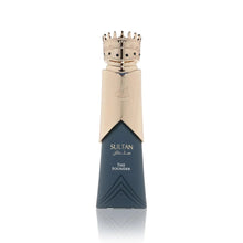 Sultan The Founder luxury oud perfume bottle with gold crown-shaped cap
