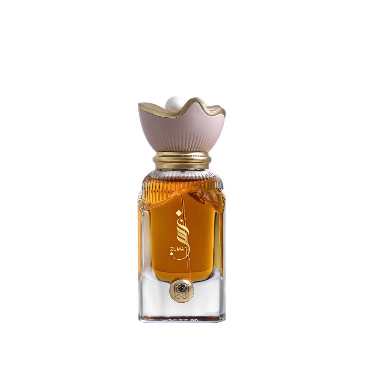 Luxury Oud floral perfume bottle with pink and gold cap