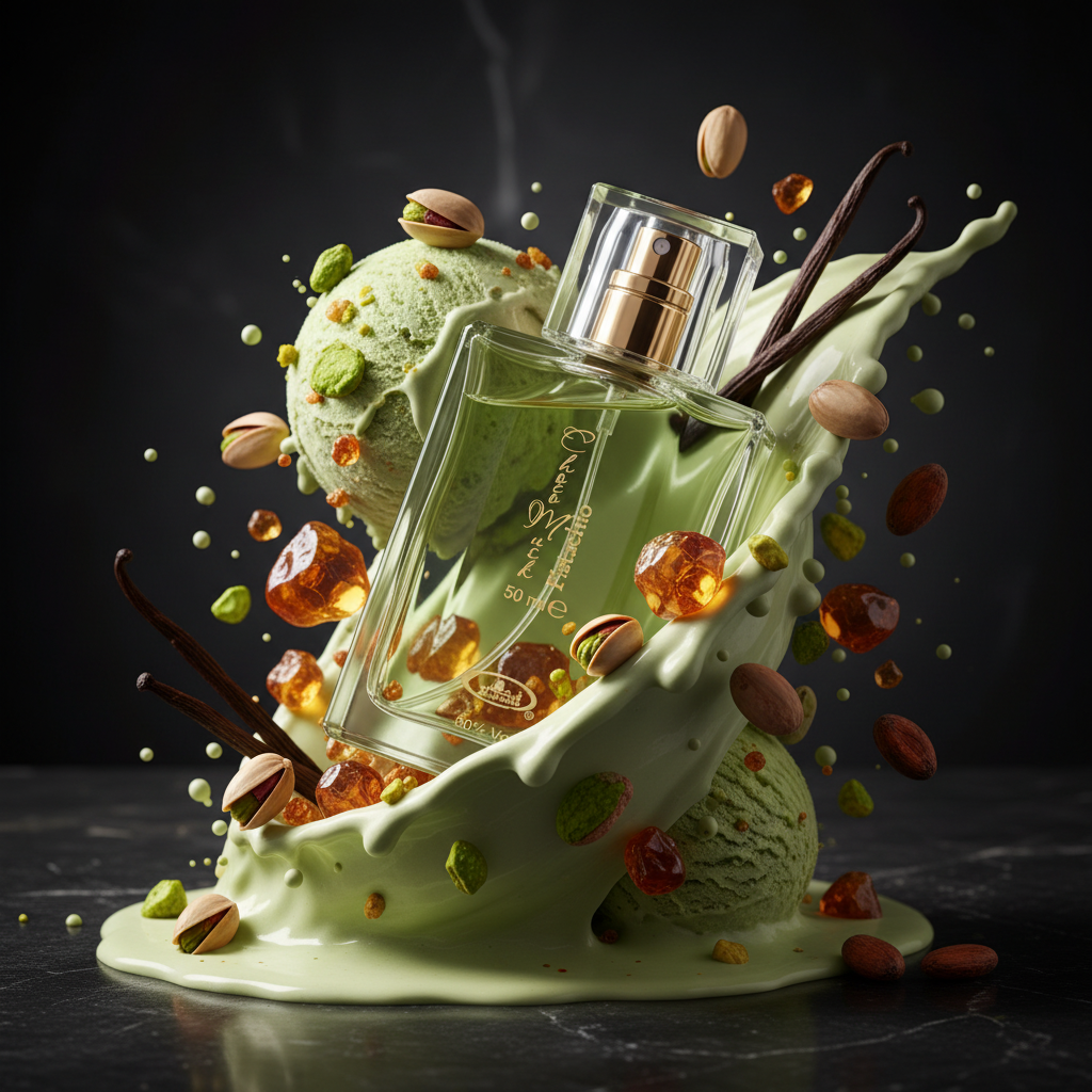 Pistachio 
Musk 
Glass bottle
Travel size
Musk 
Cocoa 
Vanilla
