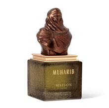 Maison Asrar Muharib Arabian oud perfume bottle with bronze sculpted figure cap