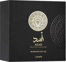 Asad Lattafa Gift Set for Men – 100ml Eau de Parfum + 12ml Travel Spray + 100ml Shower Gel | Long-Lasting Arabic Scent