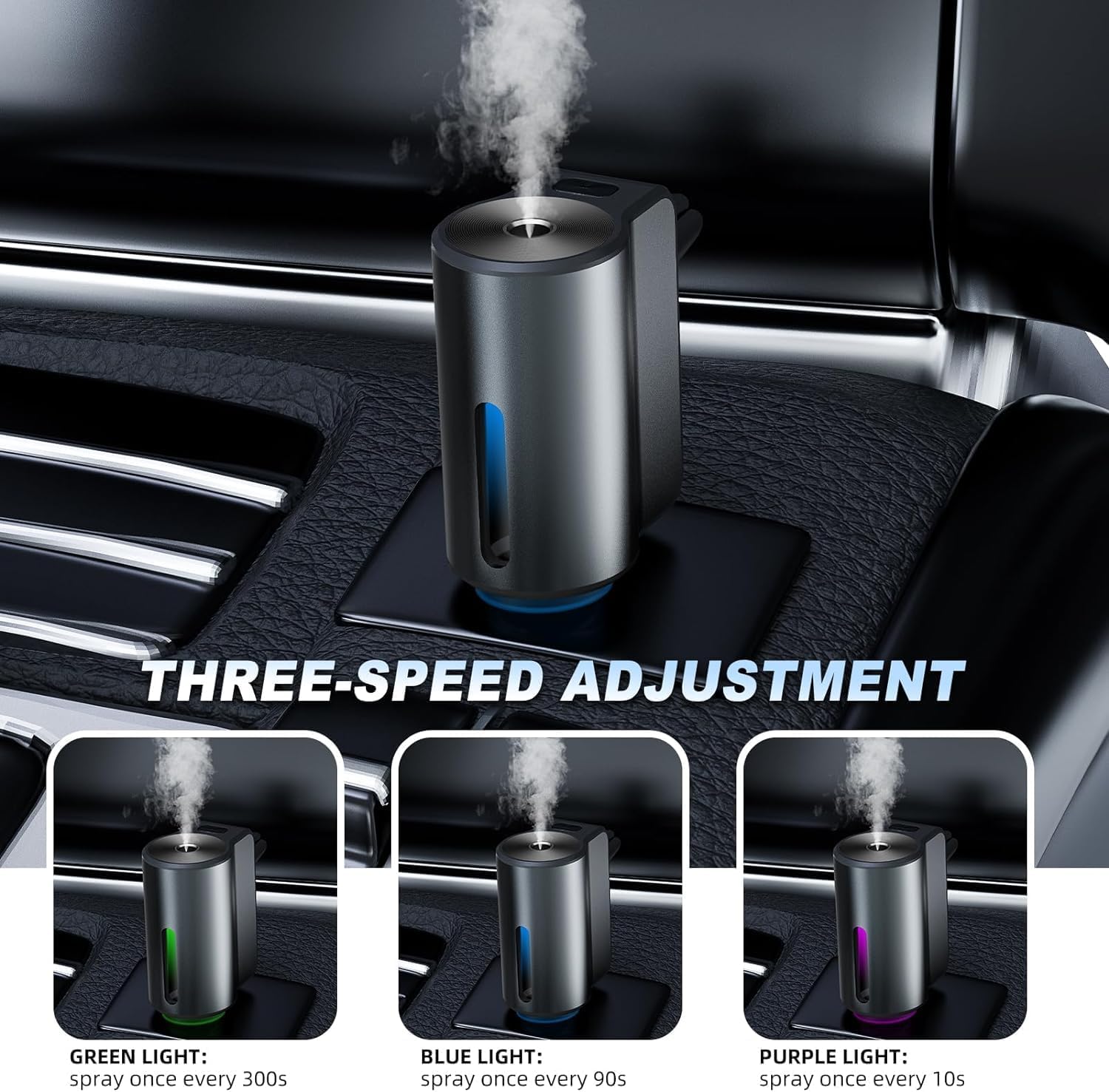 Smart Car Airs Freshener,Car Freshener Aromatherapy, USB Rechargeable Aroma Diffuser Car Air Freshener Diffuser Kit with 3PCS Oils 