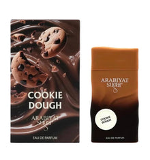 Arabiyat Sugar Cookie Dough perfume with chocolate cookie-themed packaging and brown bottle.