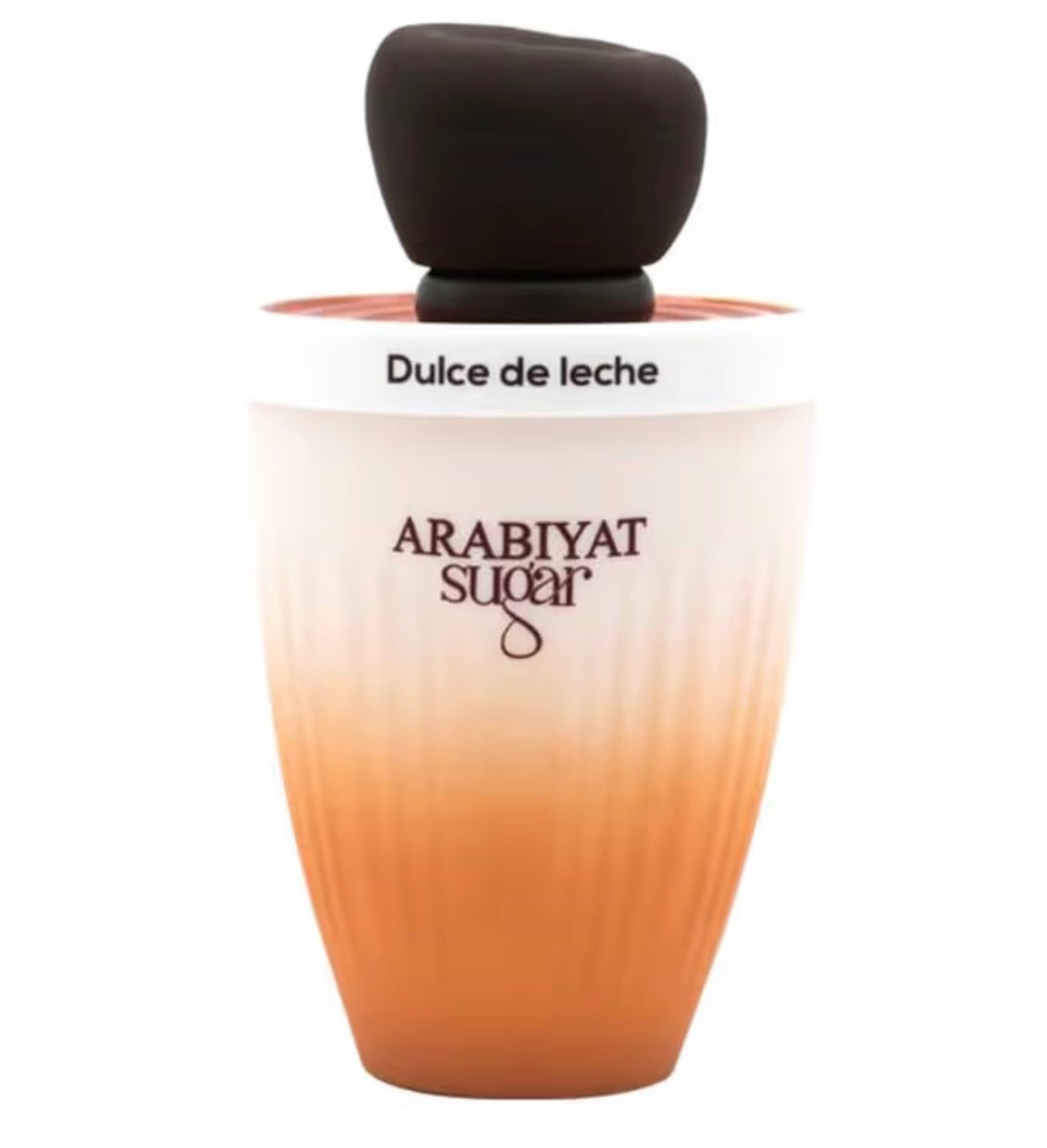 Perfume bottle labeled 'Dulce de leche' by 'Arabiyat Sugar' on a white background