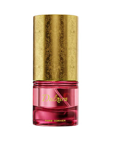 Dulzura Paris Corner perfume bottle with gold patterned cap and pink glass base