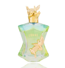 Librae perfume bottle with gold bird accents and decorative cap, Arabian fragrance