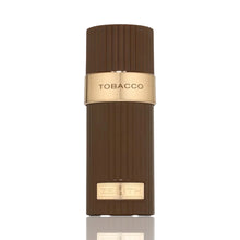 Brown and gold Zenith Tobacco perfume bottle with ribbed texture, upright on white background.