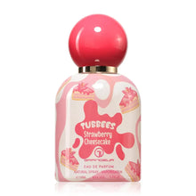 Tubbees Strawberry Cheesecake perfume bottle with pink cap and cake slice design, 50ml Eau de Parfum