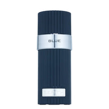 Zenith Blue perfume bottle with ribbed dark blue body and silver accent.