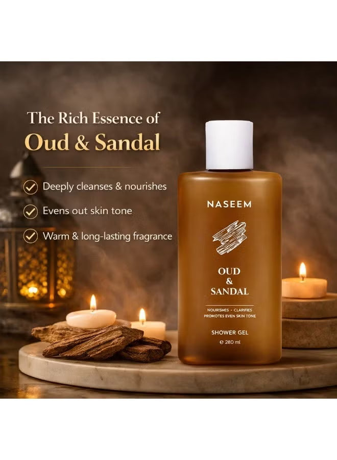 Oud & Sandal Shower Gel For Men & Women - 280ML by naseem