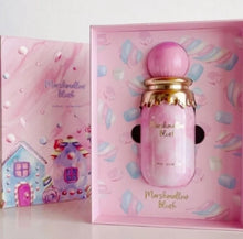 Pink Marshmallow Blush oud perfume bottle in decorative pastel gift box with candy house design