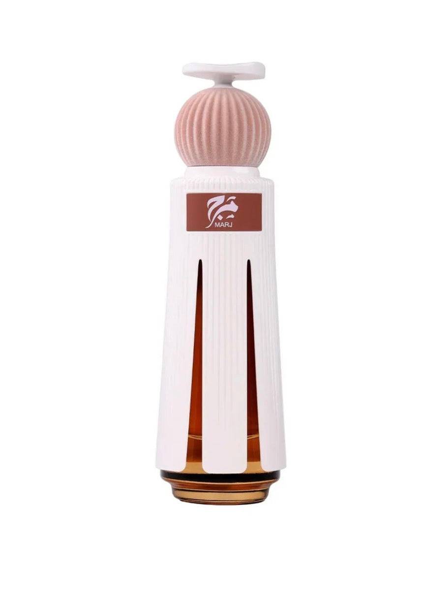 White bottle with a pink cap on a white background