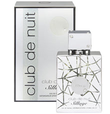 Club de Nuit Sillage perfume bottle and box, silver design, premium oud fragrance