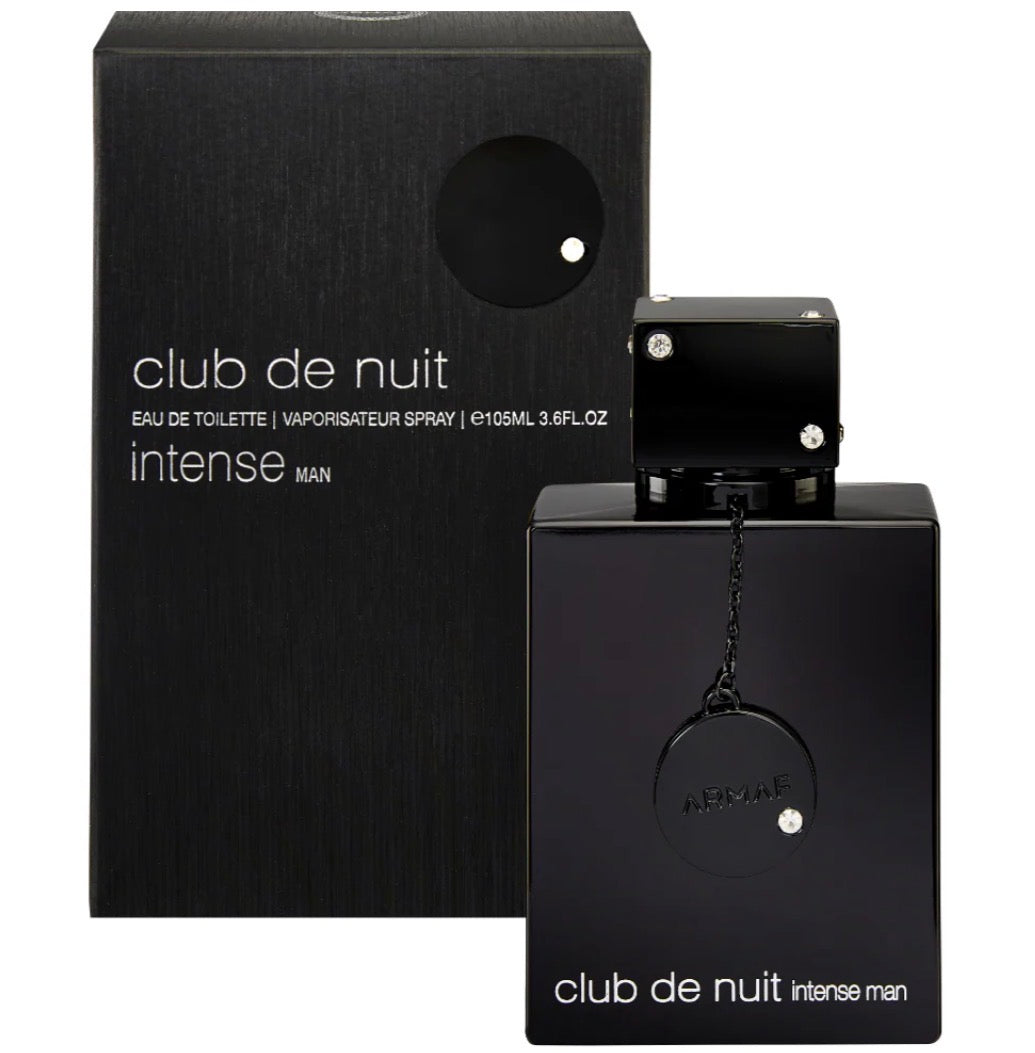 Club de Nuit Intense Man Eau de Toilette black bottle and box, 105ml men's perfume