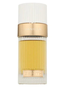 Zenith Vanilla Arabian oud perfume bottle with gold cap and clear ribbed glass