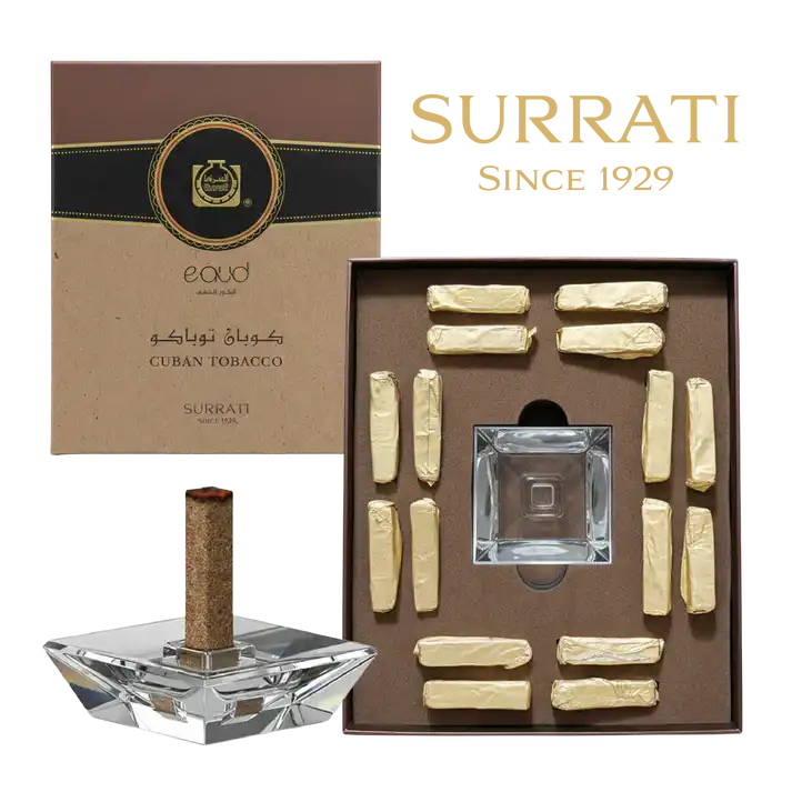 Cuban Tobacco | E-Oud Bakhoor Sticks | 16 Sticks | 75g by Surrati