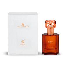 Luxury Swiss Arabian Oud 07 perfume bottle with ornate cap and matching white box