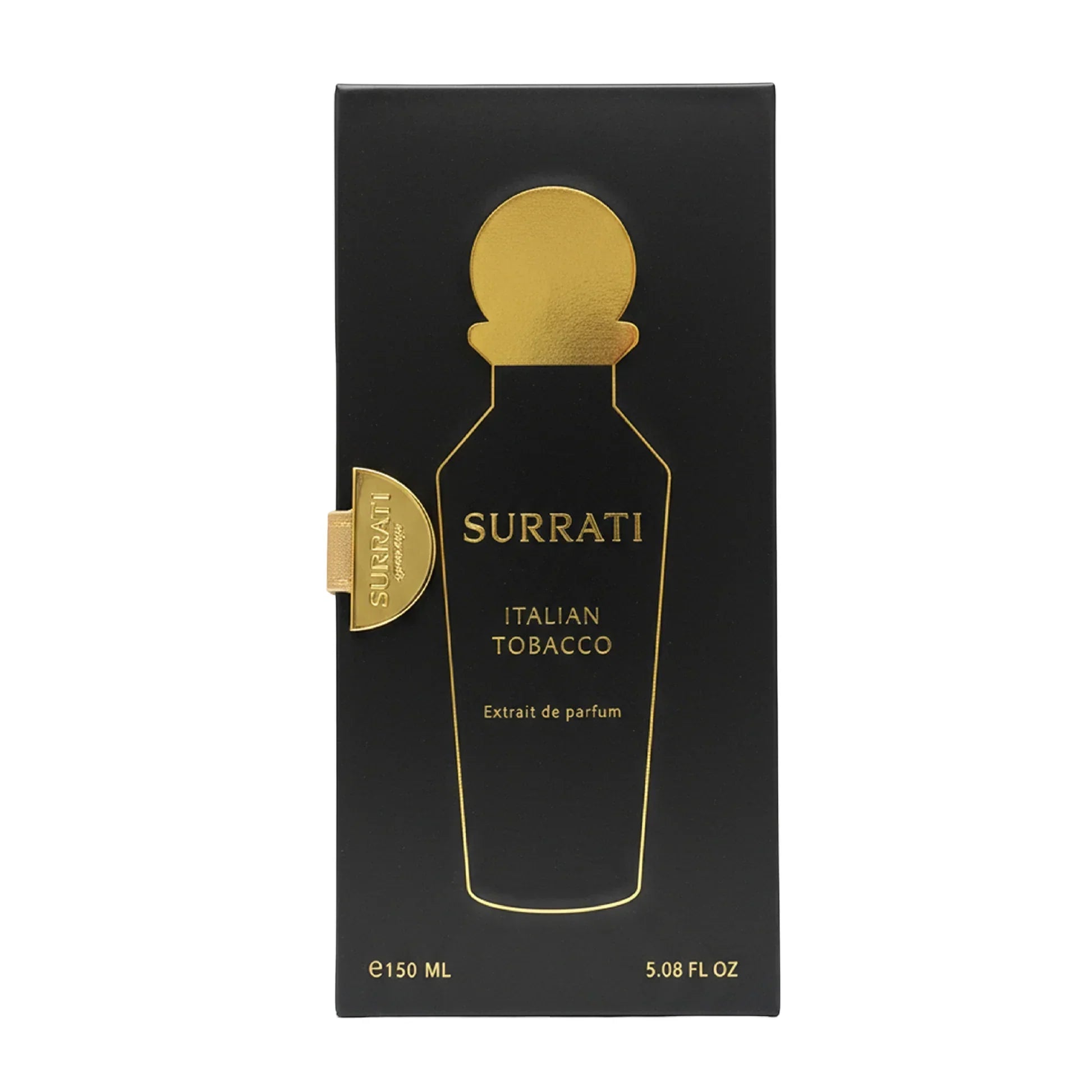 Surrati Italian Tobacco extrait de parfum box, black with gold design, 150ml
