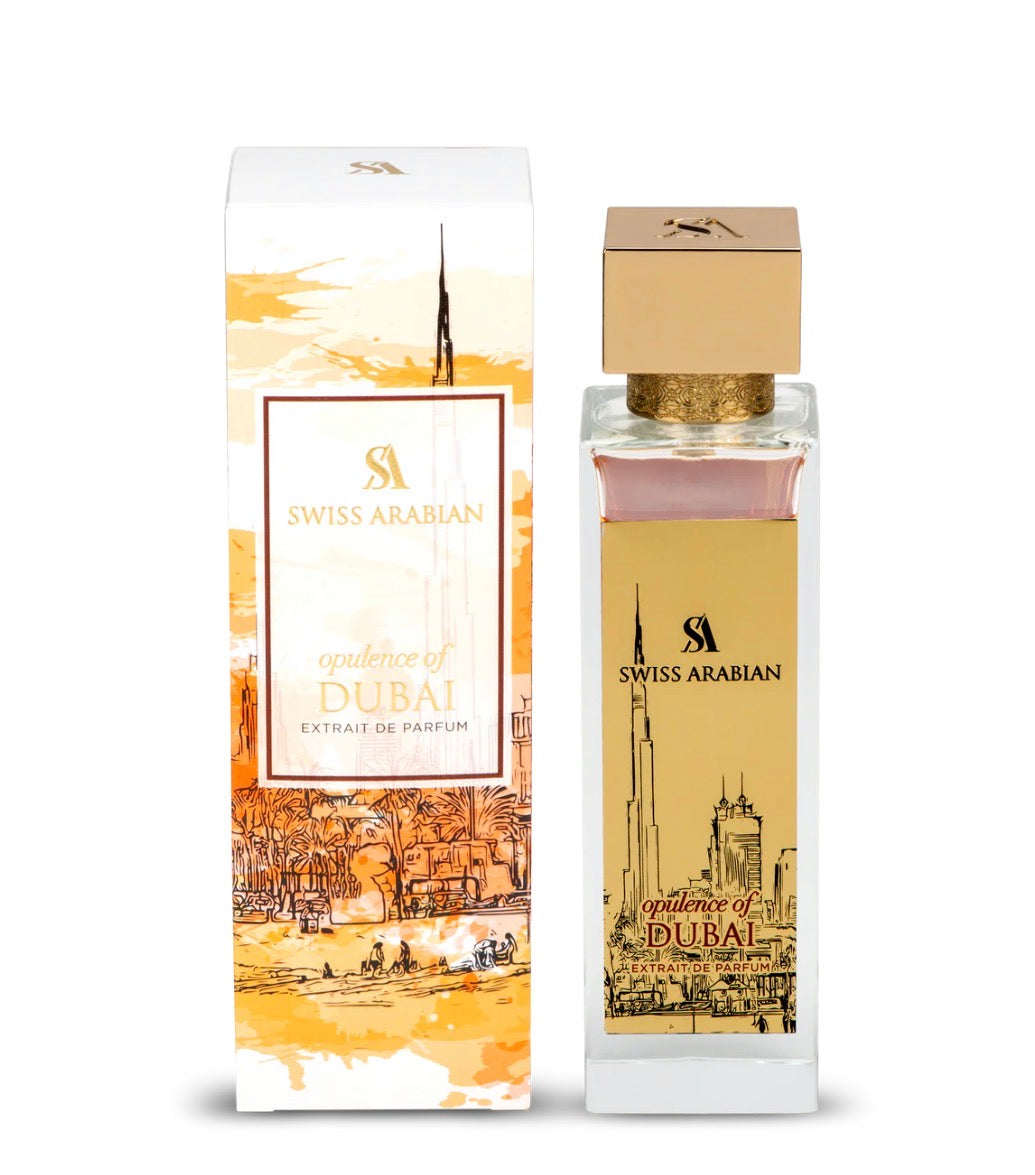 Swiss Arabian perfume bottle and packaging with a gold and white design.