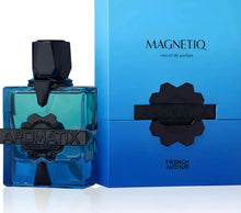 Aromatix MagNetiQ extrait de parfum blue bottle and luxury box, Arabian oud fragrance.