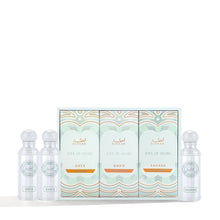 Gissah Soul of Arabia gift set with three Arabian oud perfume bottles and decorative box