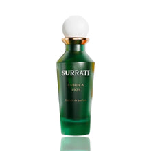 Green Surrati Fabrica 1929 Arabian oud perfume bottle with gold and white cap