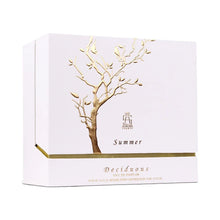 Detailed shot of Deciduous Summer perfume bottle with gold tree cap