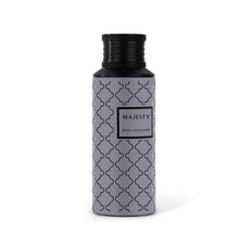 Majesty Royal Collection Arabian oud perfume bottle with geometric pattern on white background