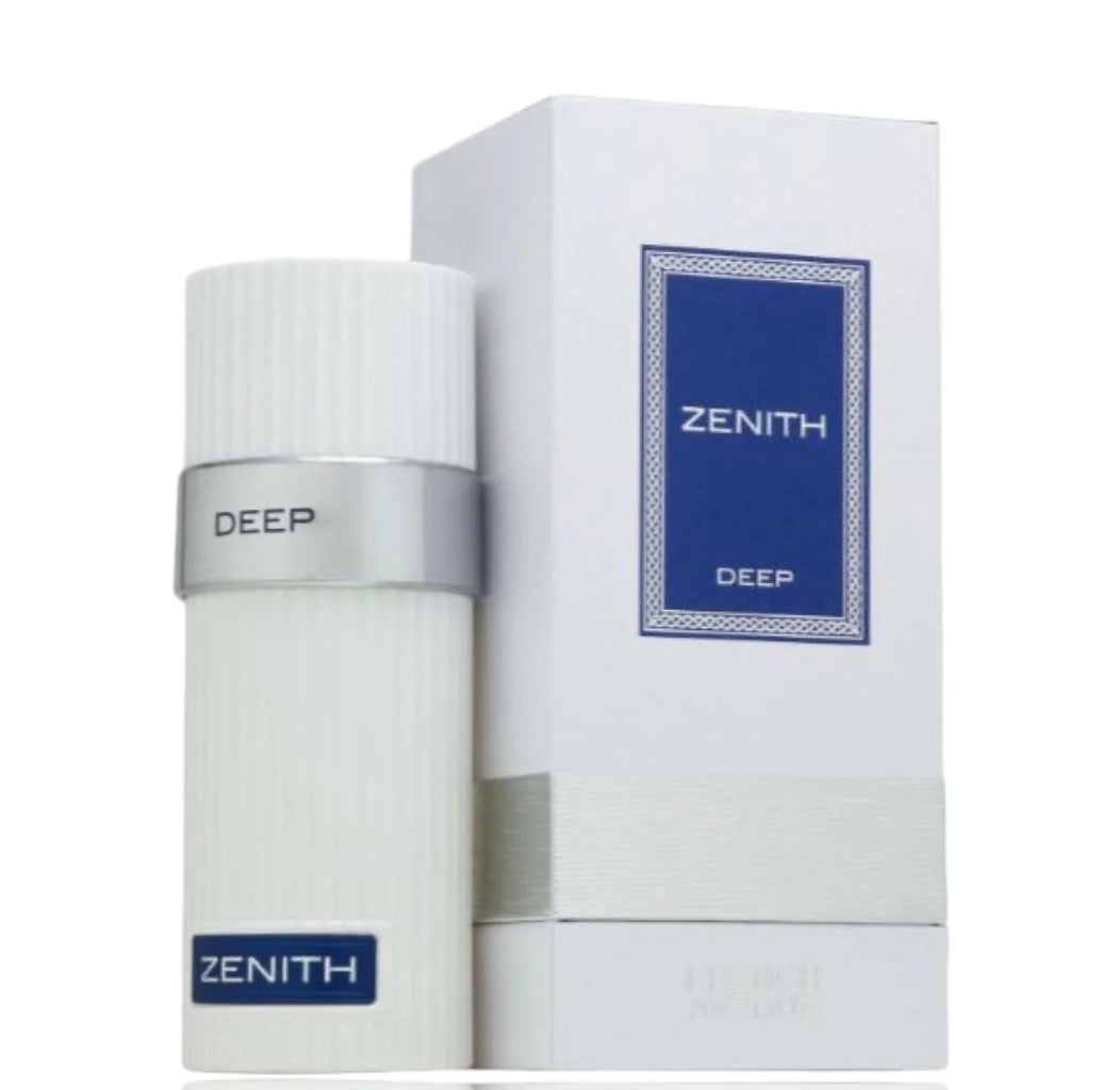 Zenith Deep perfume bottle and packaging on a white background